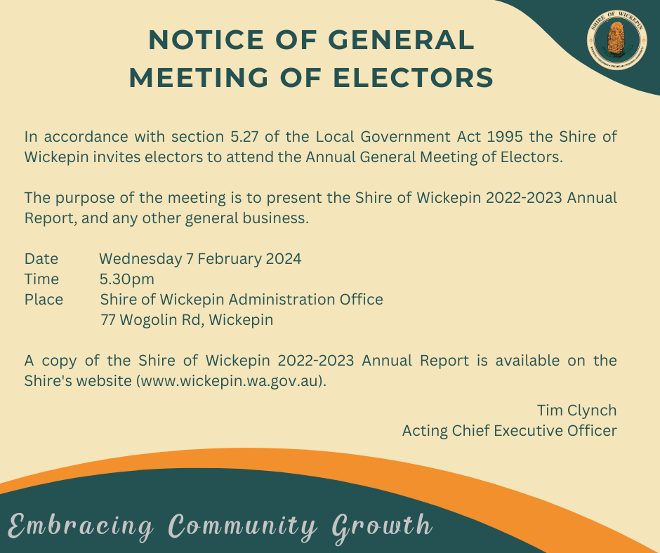 Notice of General Meeting of Electors