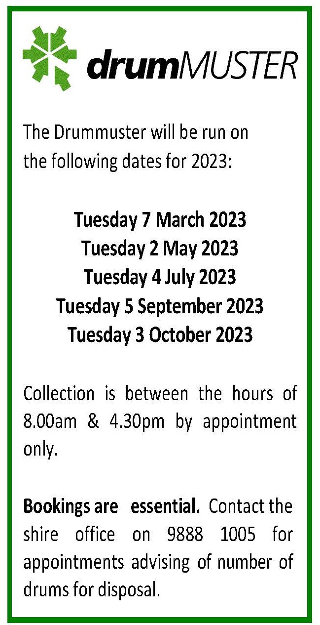 2023 DrumMuster Dates