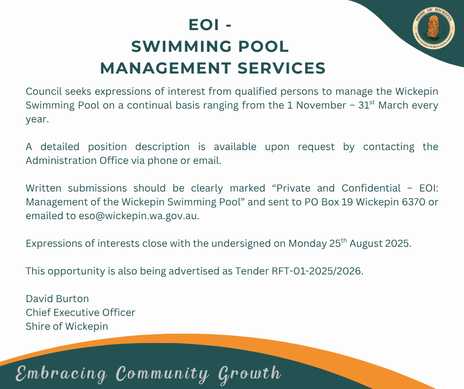 EOI - Pool Management Services