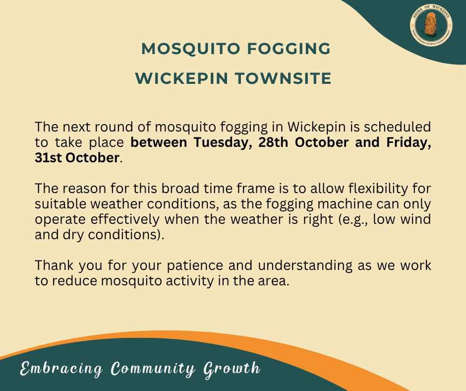Mosquito Fogging Update - Wickepin Townsite